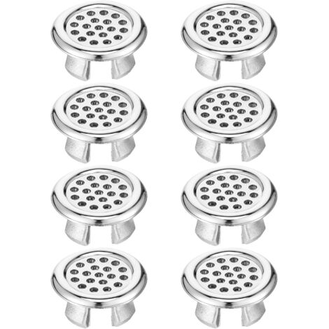 Lntyq Set mit 8 Überlaufabdeckungen, Siphon-Einsätzen, Überlaufringen, verzinkten Zierringen, rund, für Bad, Küche, Spüle