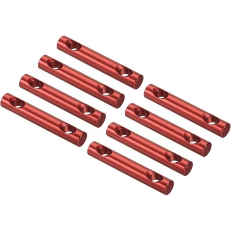 Lntyq Set mit 8 Zeltspannern aus Aluminiumlegierung - 2-Loch-Seilversteller für Campingausrüstung, geeignet für Camping, Wandern und Reisen (60 mm, Rot)