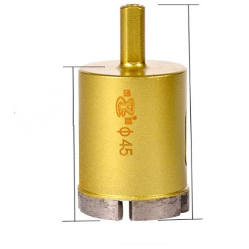 Lntyq Sierra de corona de diamante de 45 mm, broca hueca para pizarra, porcelana y mármol, para vidrio, cerámica, porcelana, azulejos, mármol y