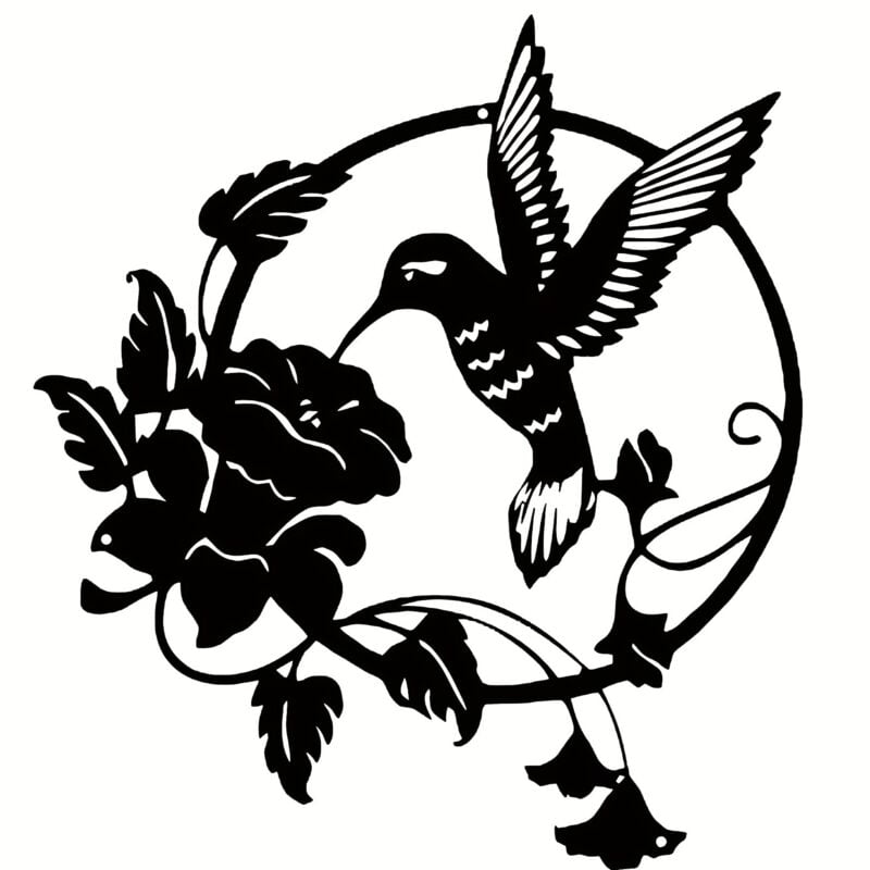 Lntyq - Silhouette doiseau en métal, Décoration Murale en Métal,Sculpture en Métal,Décoration Murale Ronde Tenture Murale pour Bureau à Domicile