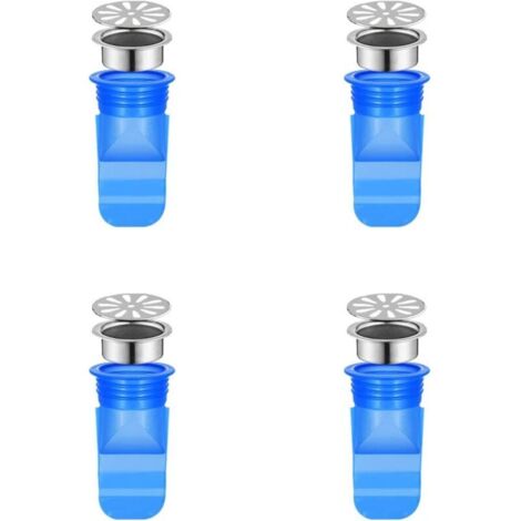 Lntyq Siphon sol silicone évier Bain évier Bouchons de Vidange Bouchon d'évier multifonction Baignoire Bouchon pour tubes Tuyaux dans salle bain Toilette Drain plancher Joint Resist Smell Bugs 4 pièce
