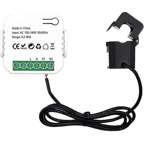 Lntyq Smart Energy Monitor, WiFi-Stromverbrauchsmonitor, 80 A, kompatibel mit Tuya Smart Life