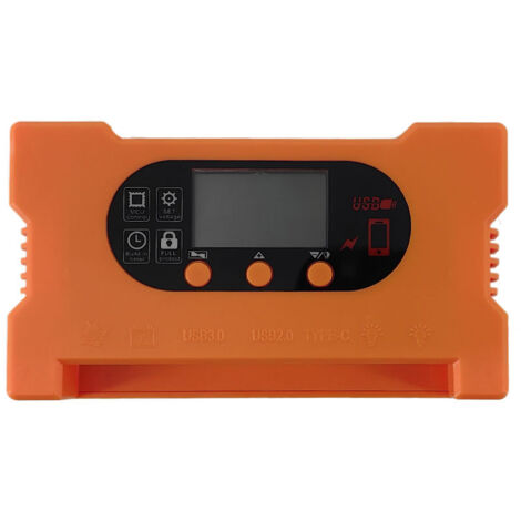 Lntyq Solarladeregler, 12 V/24 V Solarpanel-Regler mit verstellbarem LCD-Display, Dual-USB-Anschluss, Timer-Einstellung, automatische PWM-Einstellung (20 A)