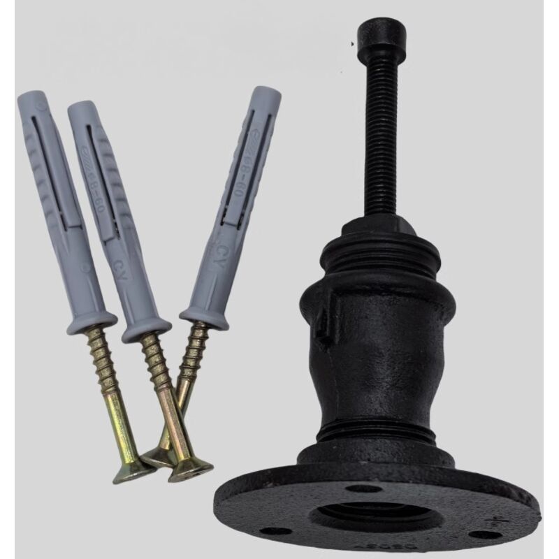 Lntyq Soporte para pasamanos de escalera - Negro, estilo industrial, de hierro grueso, para montaje en pared, 66 x 63 mm