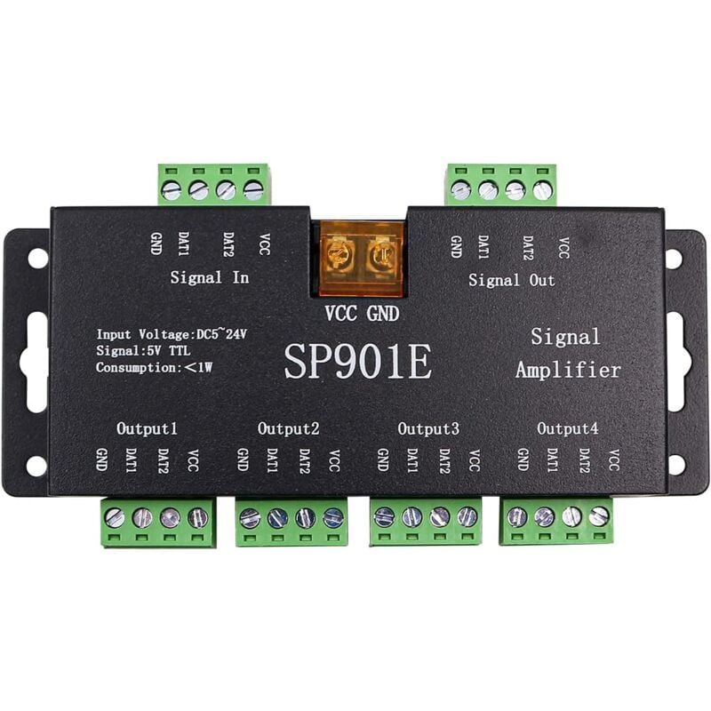 Lntyq - SP901E led Pixel WS2812B WS2811 Répéteur D'amplificateur de Signal spi pour WS2813 SK6812 WS2815 WS2801 SK9822
