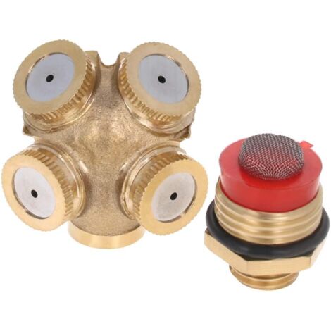 Lntyq Sprühdüse, 1/2" BSPF Messing, 4 Löcher für Gartensprenger, mit integriertem Siebfilter, 1 Stück