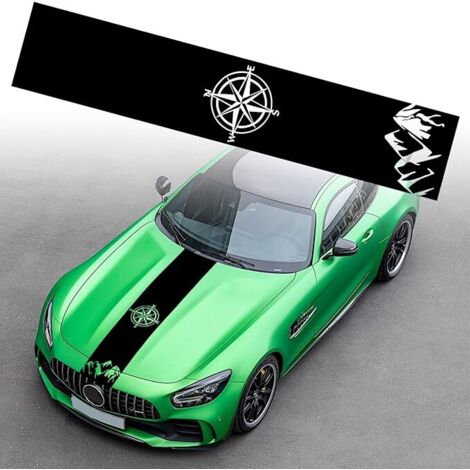Lntyq Streifenaufkleber für die Motorhaube, universeller Seitenstreifenaufkleber für die Karosserie von Autorennen, Motorhaube, Dachschweller, Stoßstangenstreifenaufkleber, Vinyl, modifizierte Aufkleb