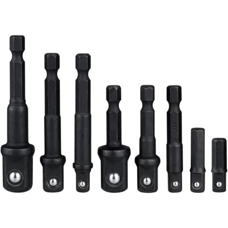 Lntyq Stück 1/4-Zoll-Sechskantschaft-Schnellwechsel-Steckschlüsselhalter-Adapter (1/4 Zoll, 1/2 Zoll, 3/8 Zoll), Steckschlüssel-Verlängerungsstange für die Umwandlung von Vierkantsteckschlüsseln