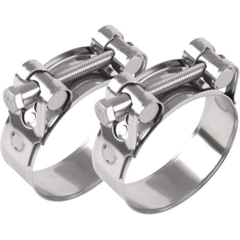 Lntyq Stück Ø40–43 mm Auspuffschelle, Motorrad-Auspuffrohrschelle aus Edelstahl 304, universelle Edelstahl-Auspuffschelle für Autos, Motorräder