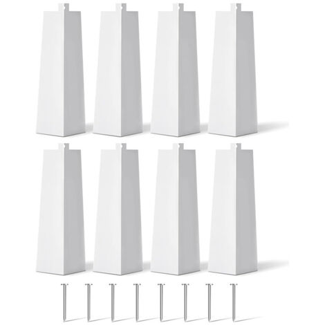 Lntyq Stück Aluminium-Verkleidungsecken, 21,5 x 6,3 cm, Außenverkleidung aus Aluminium, Weißmetall, Aluminium-Verkleidungsecken, Eckleiste mit 8 Nägeln für den Außenbereich von Mobilheimen