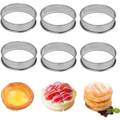 Lntyq Stück Crumpet-Ringe, 10 mm, Edelstahl 304, für Mousse, Spiegelei, Muffin, Kuchen, Gebäck (10 mm)