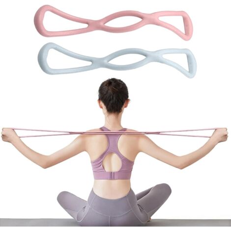 Lntyq Stück elastische Muskelbänder, 8-förmige elastische Sportkniebeugen, elastisches Muskelband, Muskeltraining, Fitness-Expander, Widerstandsband, Muskeltraining für Bodybuilding, Pilates, Yoga