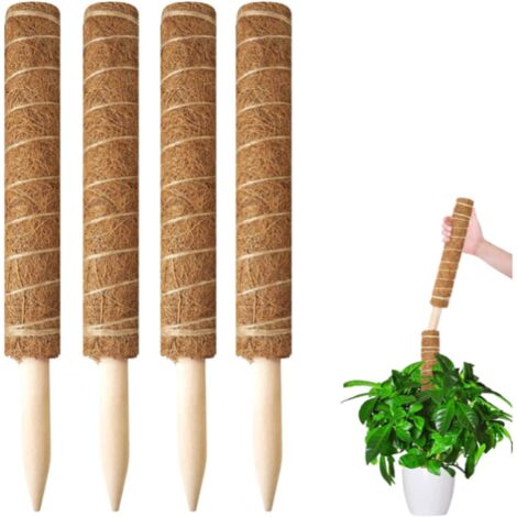 Lntyq Stück Moosstangen zur Unterstützung, 40 cm Kokosfaser-Totem-Kletterstützen für Gartenpflanzen, stapelbare Stöcke