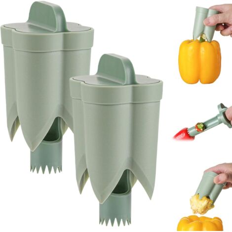 Lntyq Stück Pfefferentkerner, 2-in-1-Jalapeno-Entkerner-Werkzeug, schnelles Pfefferentkerner-Samenentferner-Werkzeug und effektives, einfach zu verwendendes Obstentkerner und Entkerner-Werkzeug