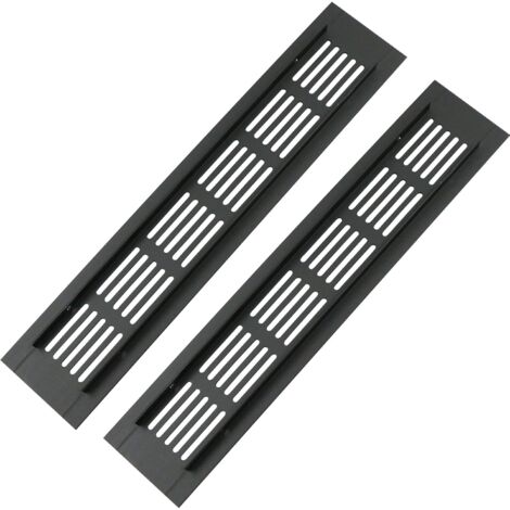 Lntyq Stück rechteckige Aluminium-Türlüftungen 250 x 50 mm, Insektenschutz für Wohnmobil, Kleiderschrank, Küche usw. - Schwarz