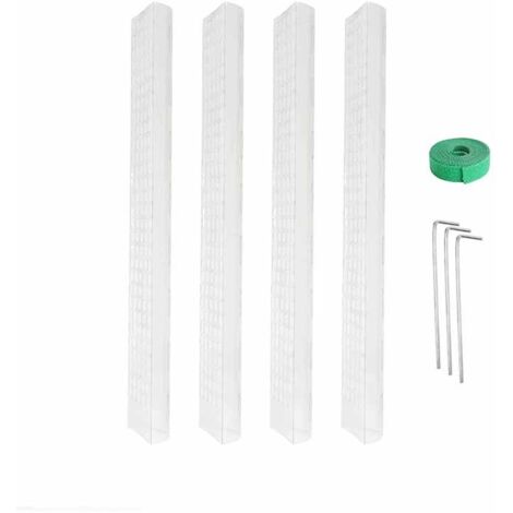 Lntyq Stück Schaumstoffstangen aus Kunststoff, 61 cm, stapelbare Kletterstange für Pflanzen, wiederaufladbare hohle Stützpfähle mit 4 Bodenpfählen und 1 Rollbinder für Kletterpflanzen