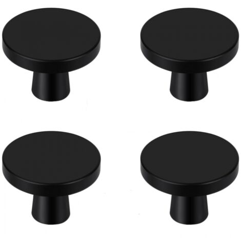 Lntyq Stück Türknöpfe, schwarze Möbelknöpfe, runde Schrankknöpfe, schwarze Schubladenknöpfe, Küchentürgriffe für Kommoden, Kleiderschränke, Möbel, Schränke