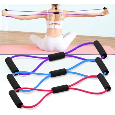 Lntyq Stück Widerstandsbänder in Form einer 8, Yoga-Pilates-Kniebeugen, Muskeltraining, Fitness-Expander, Widerstandstrainingsbänder für Zuhause und das Fitnessstudio