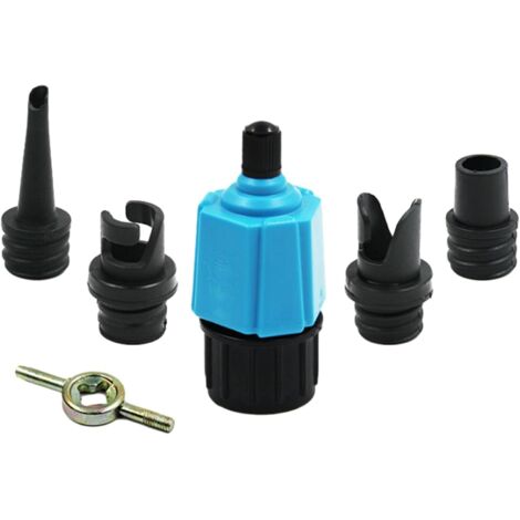Lntyq SUP-Pumpenadapter, SUP-Kompressoradapter, Stand-Up-Paddleboard, Luftpumpenadapter, mit 4 Gasdüsen, SUP-Ventil für aufblasbare Paddleboards, Schlauchboote.