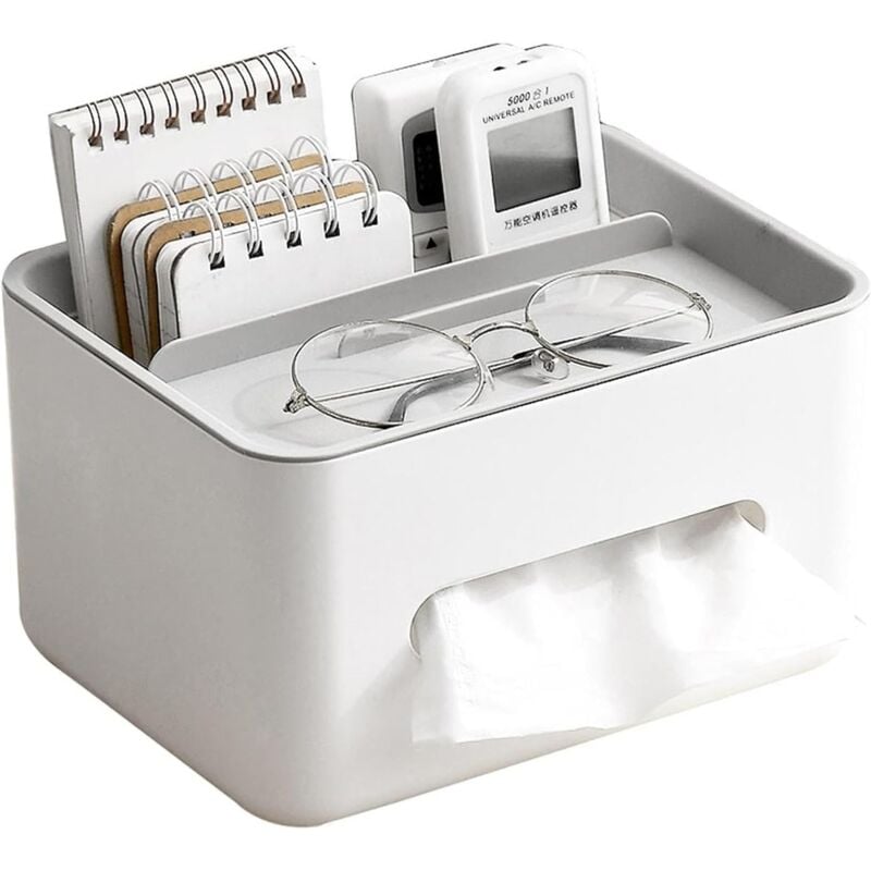 Lntyq - Support pour boîte à mouchoirs de bureau - Support rectangulaire pour distributeur de mouchoirs avec ouverture latérale Support pour boîte à