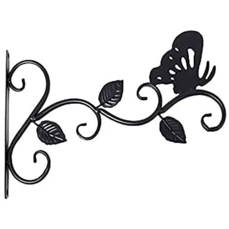 Lntyq Supports Pour Plantes Suspendues,Suspension Mural Crochet Plante En Métal, Suspension D'accessoires Pour Plantes Antirouille Et Robuste En Forme De Papillon, Noir