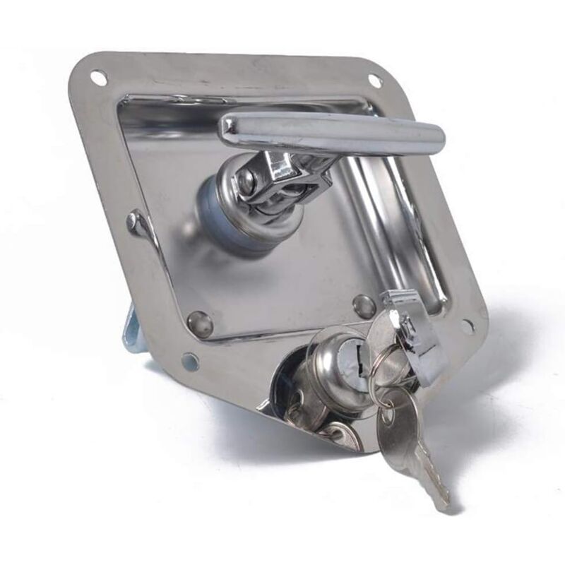 Lntyq - t Forme Acier Inoxydable Remorque rv Voyage Serrure Anti-vol Boîte à Outils Poignée Serrure de Porte pour Caravane Camion Camp Motorhome