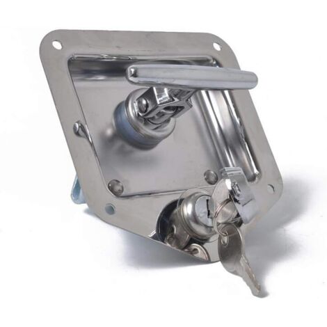 Lntyq T Forme Acier Inoxydable Remorque RV Voyage Serrure Anti-vol Boîte À Outils Poignée Serrure de Porte pour Caravane Camion Camp Motorhome Patrol Car