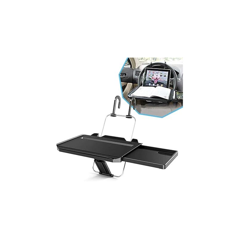 Lntyq - Table de volant, plateau de voiture portable multifonction, table de volant avec plateau, plateau de tasse de voyage, table à manger de