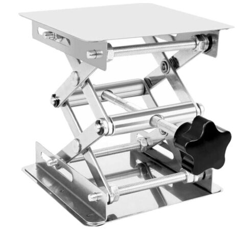 Lntyq Table élévatrice de Laboratoire Plate-forme de Levage de Laboratoire en Acier Inox élévateur Réglable de Laboratoire 45-150 mm Support de Levage de Laboratoire 100mm x 100mm Capacité de Support 