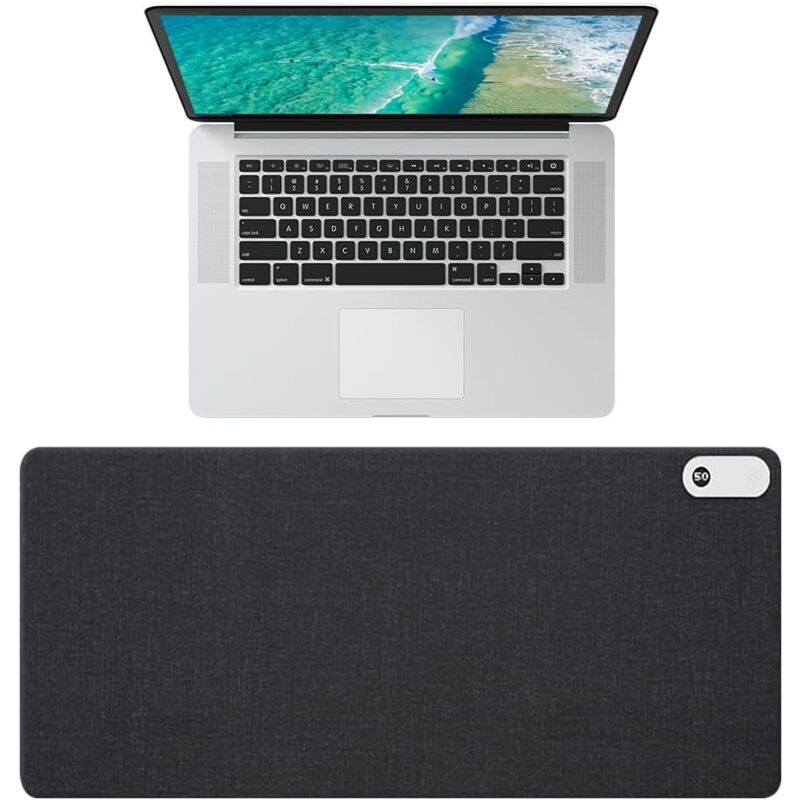 Lntyq - Tapis de Souris Sous Main 80x33CM avec Fonction Chauffante, Température en Trois étapes 3 Heures Arrêt Automatique pour Bureau à la Maison