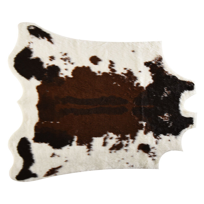 Lntyq - Tapis en fausse fourrure à imprimé vache, 110 x 85 cm, joli coussin en fausse peau de vache à imprimé animal pour décoration d'intérieur,