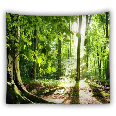 Lntyq Tapisserie Murale 200 x 150cm Décorative Forêt, Paysage Naturel pour Chambre Salon Dortoir
