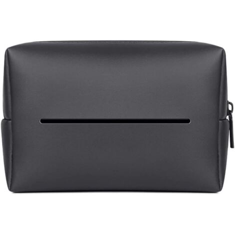 Lntyq Taschentuchhalter für die Sonnenblende im Auto, Taschentuchbox für das Auto, Mittelarmlehnenbox, Taschentuchbox aus Leder für den Rücksitz, Autozubehör (schwarz)