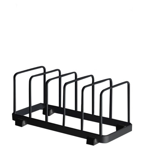 Lntyq Tellerablage, Geschirrabtropfgestell, Tellerhalter, Tellerregal-Organizer, Schneidebrettaufbewahrung für Küchenarbeitsplatte und Schrank (Schwarz, 24 x 10 x 10 cm)