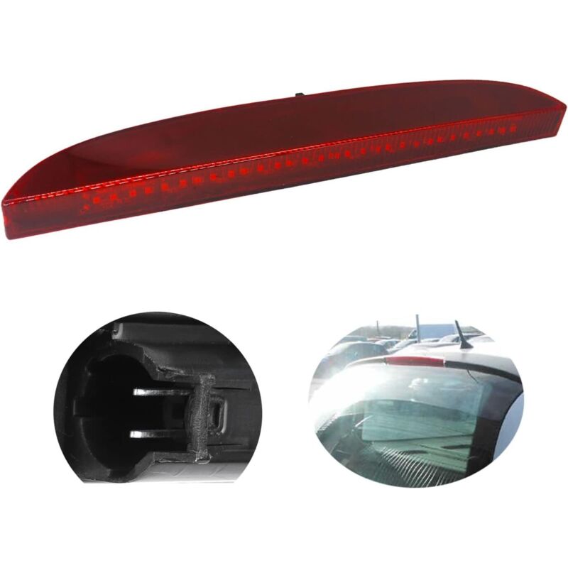 Lntyq Tercera luz de freno para Clio 2, tercera luz de freno trasera alta Renault Clio II 1998-2006 7700410753 (roja)