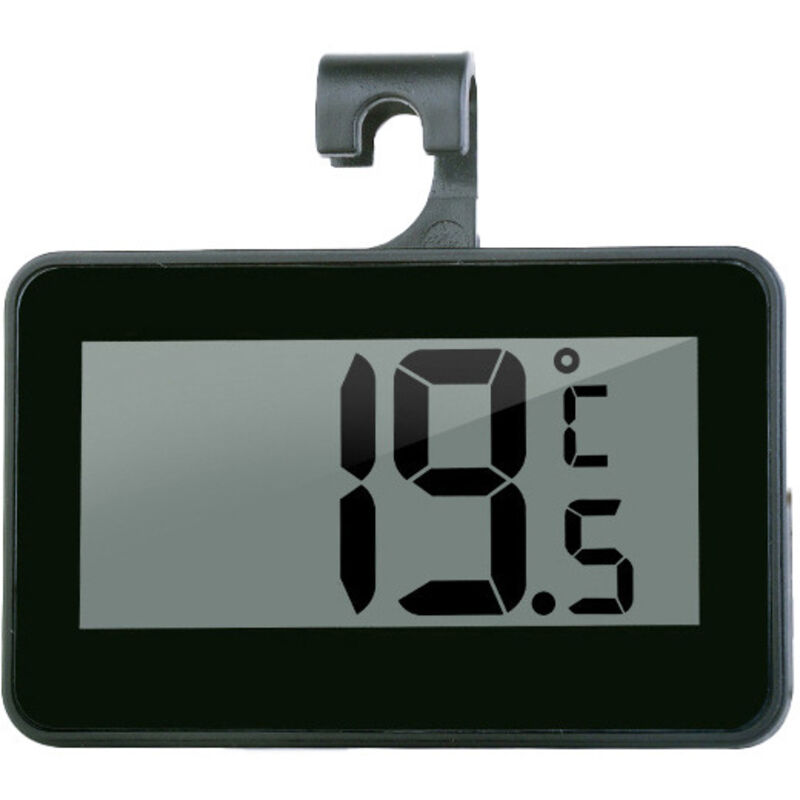 Lntyq Termómetro digital LCD, ideal para refrigeración, pequeño y práctico, negro, 62 x 67 x 12 mm