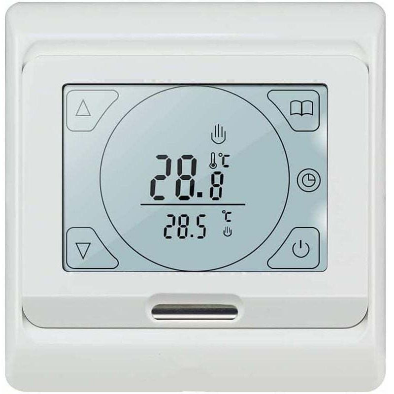 Thermostat Chauffage au Sol Electrique Programmable 16A avec Sonde, Numérique Thermostat d'ambiance Plancher Chauffant Régulateur Écran Tactile lcd