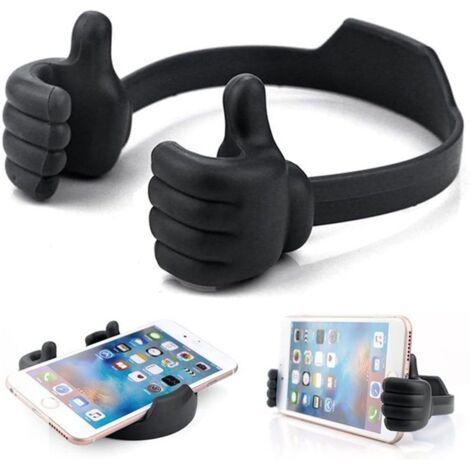 Lntyq Thumbs Up Lazy Handyständer, Weihnachtsgeschenke, universeller Schreibtisch-Telefonhalter, Smartphone-Ständer für iPhone, iPad, Samsung und mehr (schwarz)
