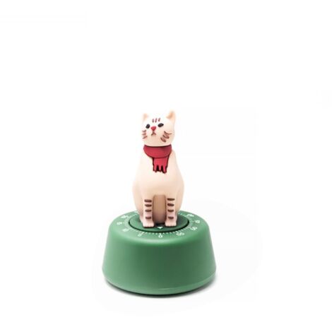 Lntyq Timer Katzenform Mechanischer Küchentimer, 7,2  7,2  11,6 cm