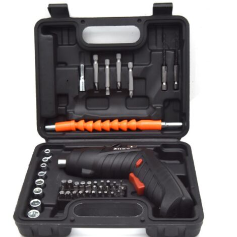 Lntyq Tournevis électrique rechargeable sans fil avec batterie au lithium-ion 3,6 V, 47 en 1 tournevis électrique portable, adapté pour les projets de bricolage,avec boîte de tournevis électrique