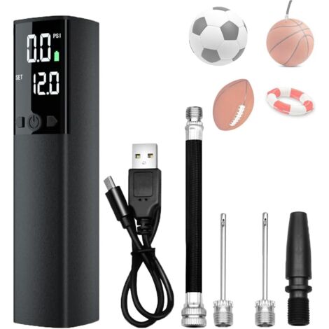 Lntyq Tragbare elektrische Luftpumpe, Multifunktion mit automatischer Abschaltung für Volleyball, Rugby, Sport und Freizeit – wiederaufladbar, kabellos und schnelles Aufpumpen