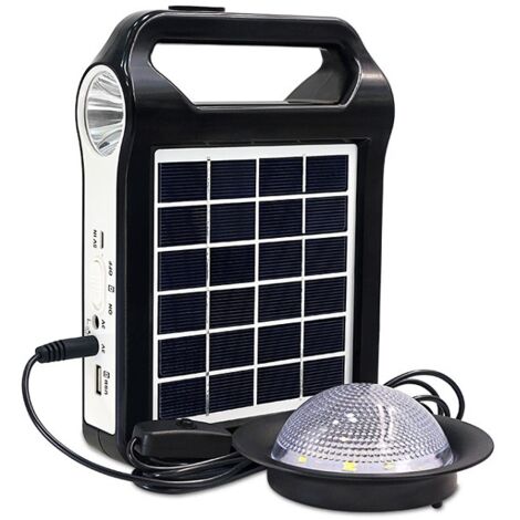Lntyq Tragbares, wiederaufladbares Solargenerator-Stromversorgungssystem für den Außenbereich mit Backup-Stromversorgung für Taschenlampen für die Beleuchtung von Camping