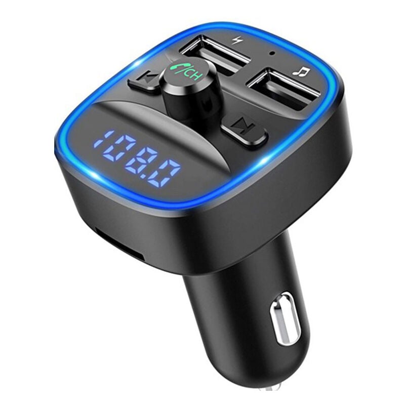 Lntyq - Transmetteur fm Bluetooth, Bluetooth 5.0 Voiture Adaptateur Radio Lecteur MP3 Kit Main Libre sans Fil, Chargeur Allume Cigare avec Dual usb