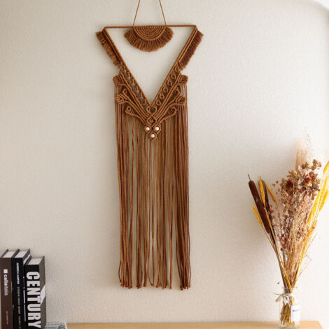 Lntyq Traumfänger-Wanddekoration, Makramee-Wandbehang, Wohndekor, geometrischer gewebter Wandteppich, Boho-Wandbehang