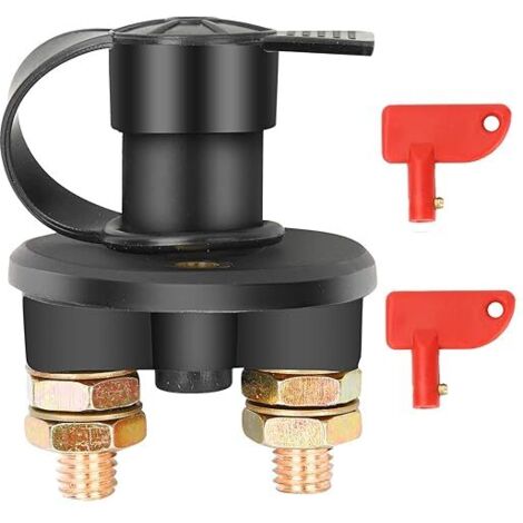 Lntyq Trennschalter, 12 V/24 V Batterie-Trennschalter, max. 150 A für Auto, LKW, Boot, Fahrzeuge, Stromabschaltung, Notausschalter (schwarz)