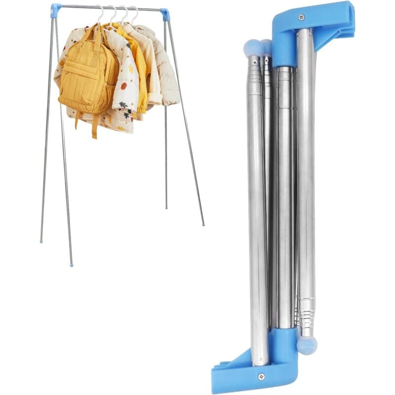 Lntyq - Tringle à vêtements extensible - Portable - Pliable - Petit - Réglable - Pour voyage, camping, danse, linge, randonnée