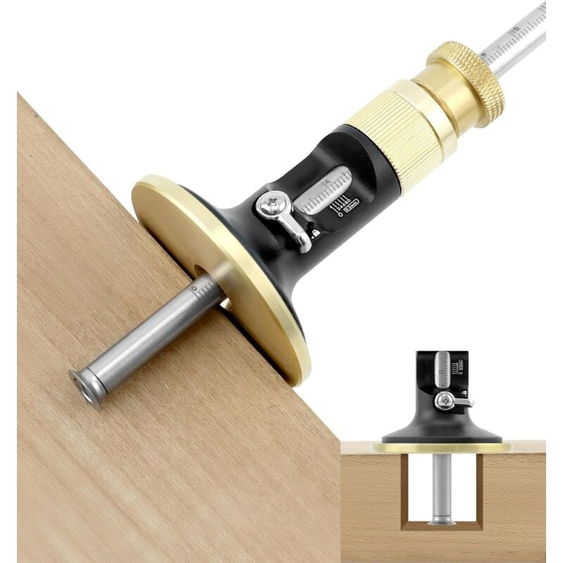 Lntyq - Trusquin de Traçage avec Fonction de Micro Réglage - Trusquin de Menuisier pour le Traçage et la Mesure de Profondeur - Lecture Métrique de