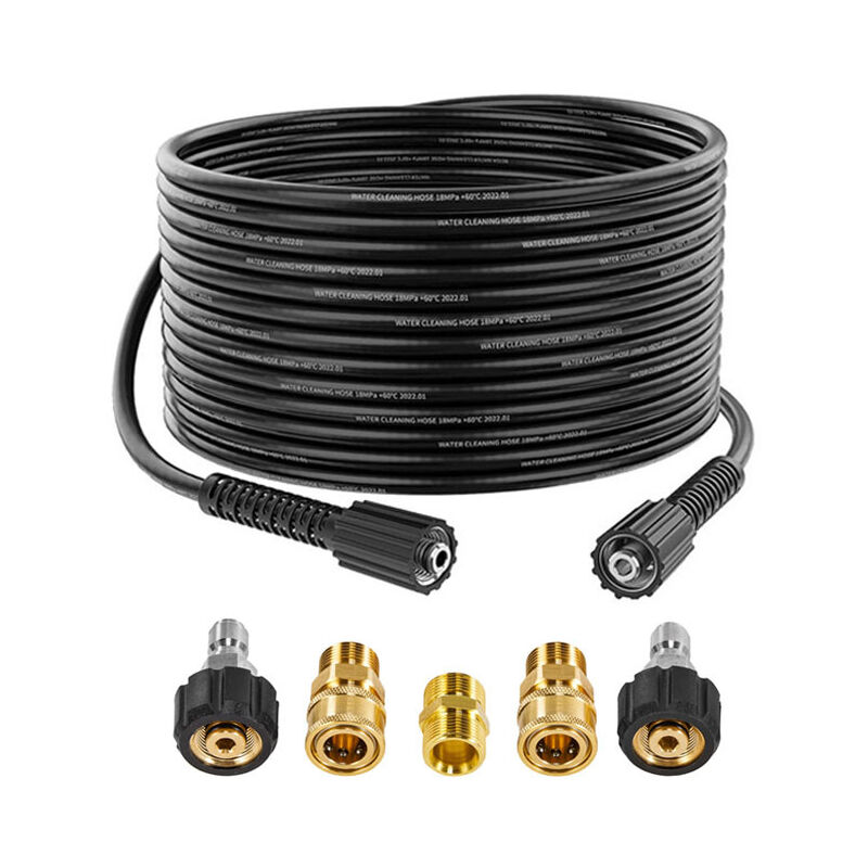 Lntyq - Tuyau de Rechange d'extension pour Nettoyeur Haute Pression 10m, 2000 psi M22 Femelle Flexible avec M22 Fileté Mâle Remplacement Connecteur