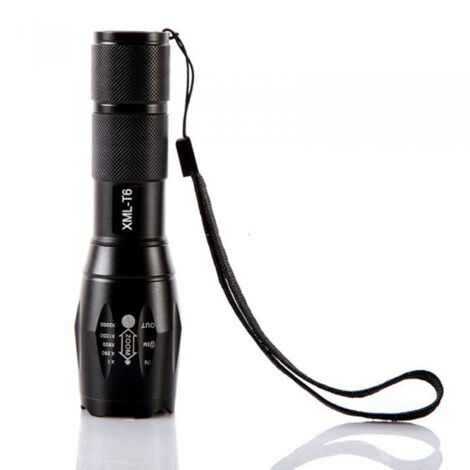Lntyq Ultrastarke LED-Taschenlampe, 2000 Lumen, IP65 wasserdichte taktische Taschenlampe, zoombar, 5 Leuchtmodi, stoßfest, rutschfest, für Camping, Wandern, Notfälle, 2er-Pack