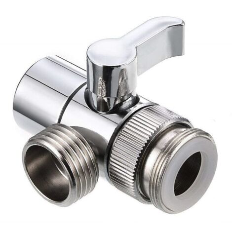 Lntyq Umschaltventil für Wasserhahn - G1/2 Anschluss - Umstellventil Dusche - 3-Wege-Umschaltventil - Brauseadapter - Absperrventil - Duschkopfumschalter - Umschaltventil - Silberfarben - für Badezimm
